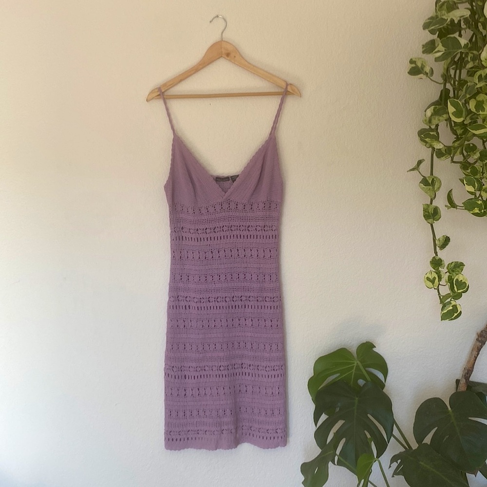 MODA International Lavender Crochet Dress
